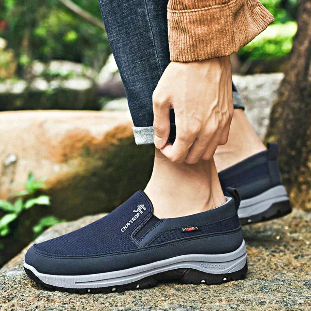 Men Slip-On Shoes Navy Blue Outdoor Style