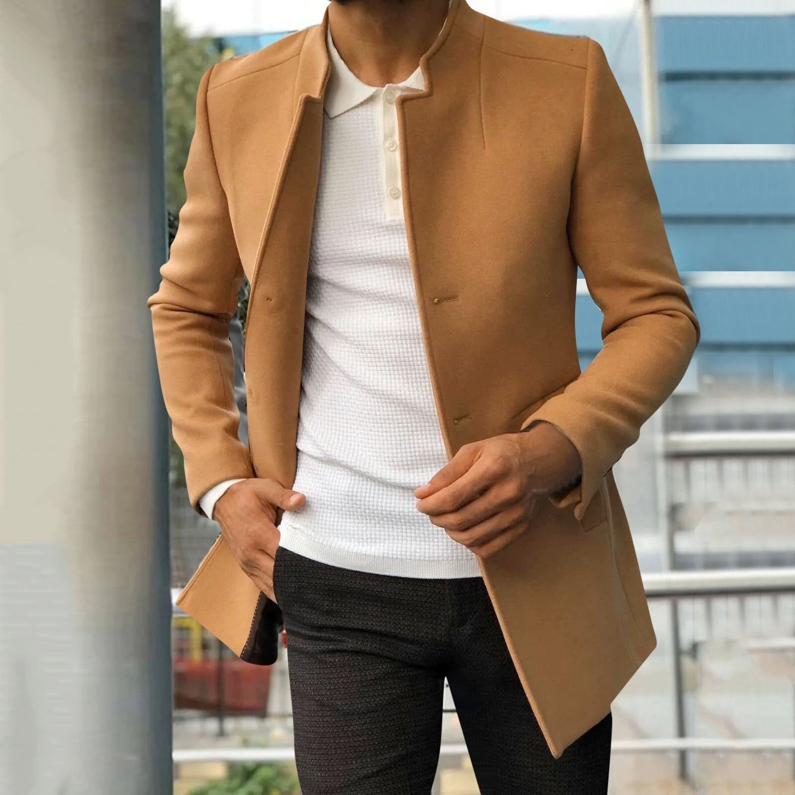 Back View of Harald Modern Blue Jacket